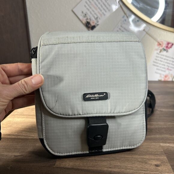 EDDIE BAUER Sport Wallet Handbag Crossbody Gray & Black Nylon - Picture 3 of 9